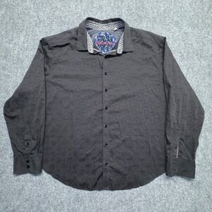 Robert Graham Black Jacquard Long Sleeve Shirt 3XL